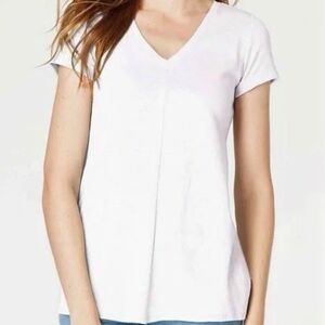 J. Jill White Short Sleeve V-Neck Tee